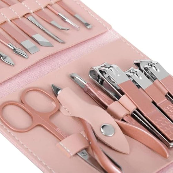 Manicure Set Glamour Gaze Manicure Pedicure Kit Nail Clippers 16 in 1 Professional Stainless Steel Cuticle trimmer Grooming Kit for Men Women with Storage Travel Case