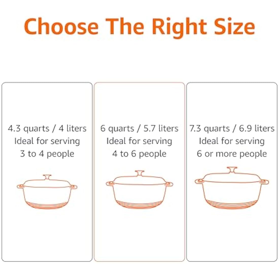 Amazon Basics Round Enameled Cast Iron Covered Dutch Oven, 5.7 L, White