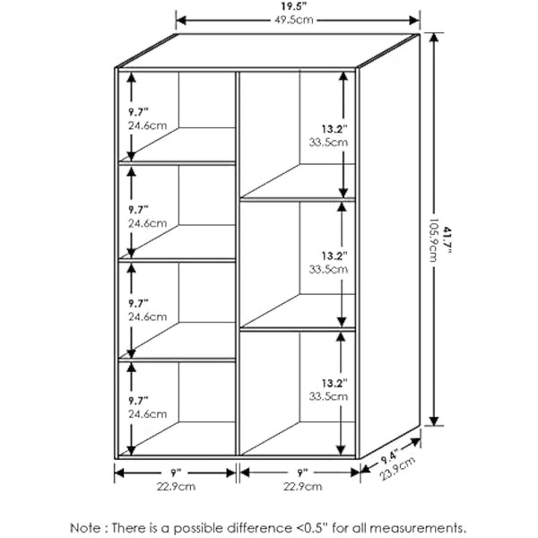 Furinno Luder 7-Cube Reversible Open Shelf, White