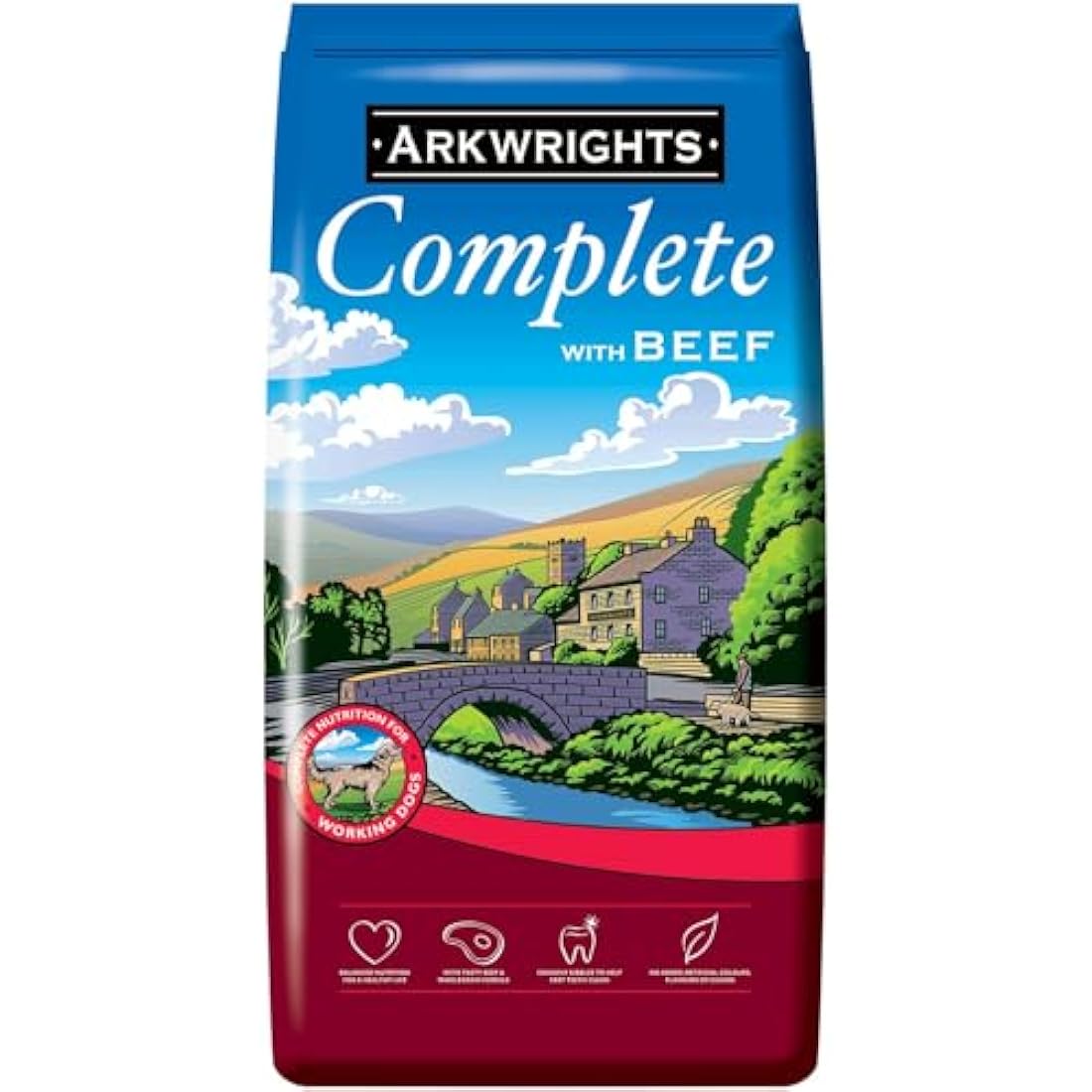 Arkwrights Complete with Beef Dry Dog Food 15kg - Complete Nutrition for Working and Sporting Adult Dogs - Healthy, Nutritious Dry Dog Biscuits