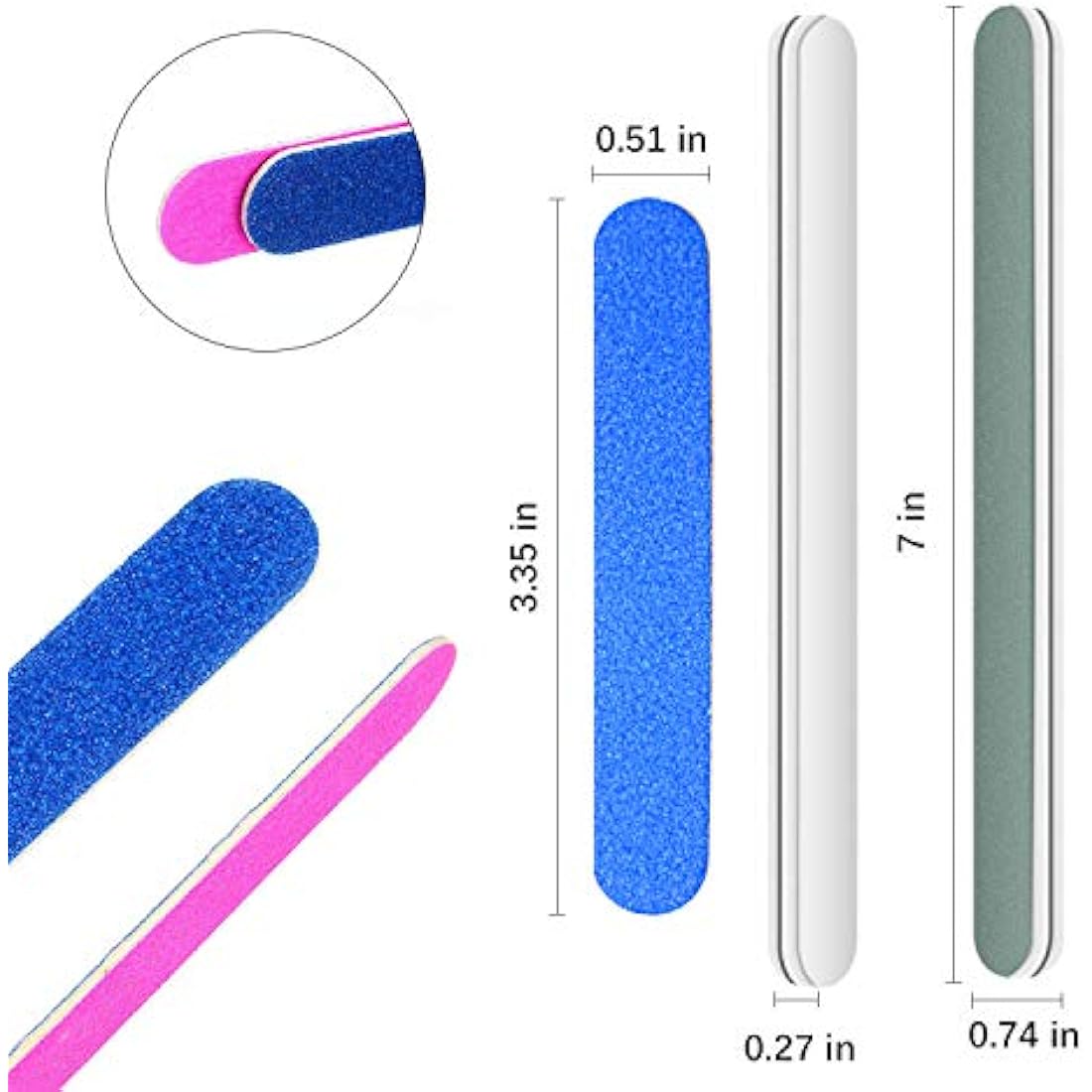 100 Pcs Disposable Nail Files 180/240, Double Sided Emery Board, Nail File Buffer Set for Natural Fake Nails for Home and Salon Use with Free Nail Polishing Buffer