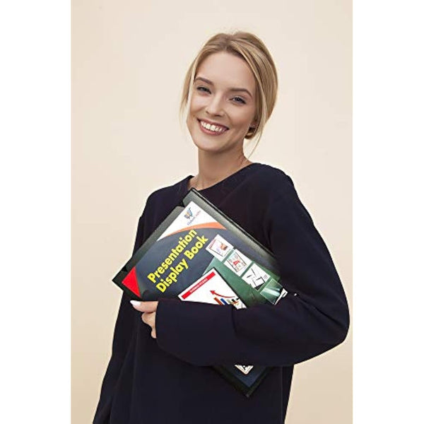 A3 40 Pocket Display Book Presentation Folder Portfolio (80 Views) Project Book Certificate Folder Plastic Wallets (1 Book)