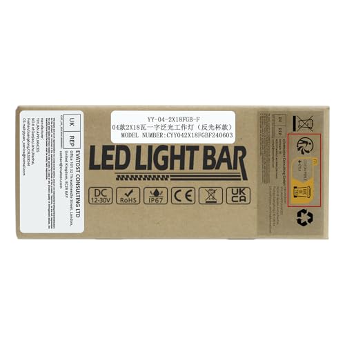 RIGIDON 2 Pcs Led Work Light Bar, 6 inch 18W Flood Beam, 12V 24V Driving Lights Lamp for Car Off road Boat Truck 4x4 SUV ATV Tractors Excavator, 6000K White, Fog Lamp