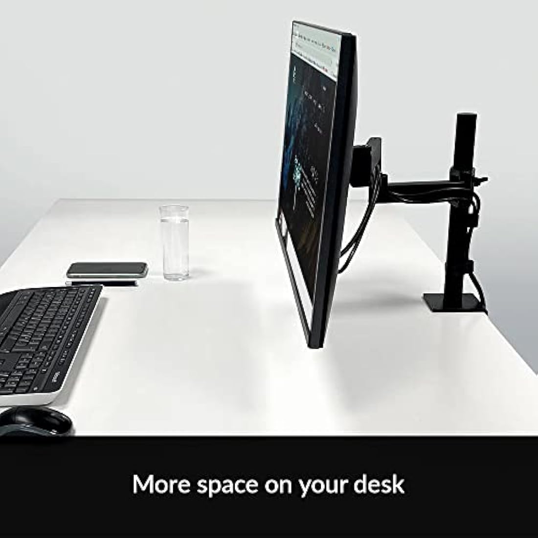 ARCTIC X1 - Monitor arm for one monitor, Monitor stand for up to 40"/43" Ultrawide, up to 10 kg/22 Ibs, Tiltable, Swivelable, Height adjustable, VESA 75x75/100x100 - Black