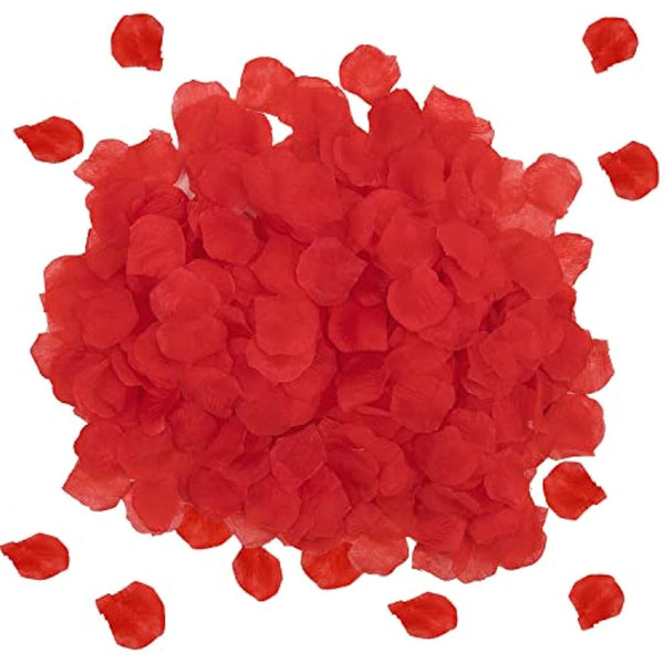 1000PCS Red Rose Petals for Bedroom, Artificial Rose Flowers Petals, Fake Rose Petals for Romantic Scenes Marry Me Decorations, Wedding Anniversary, Birthday and Other Decoration Scenes