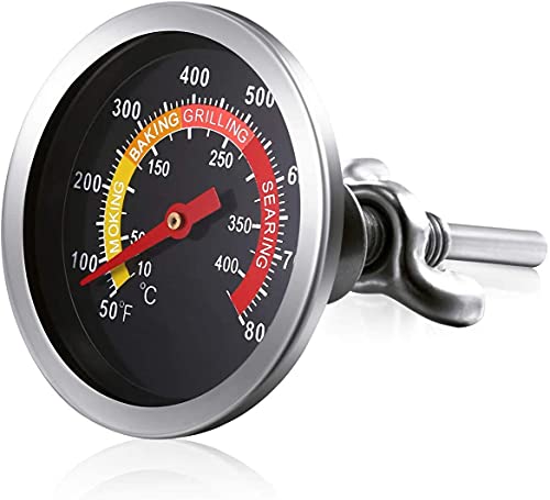 2 pcs BBQ Grill Temperature Gauge, Charcoal Smoker Barbecue Grill Thermometer BBQ Temp Gauge