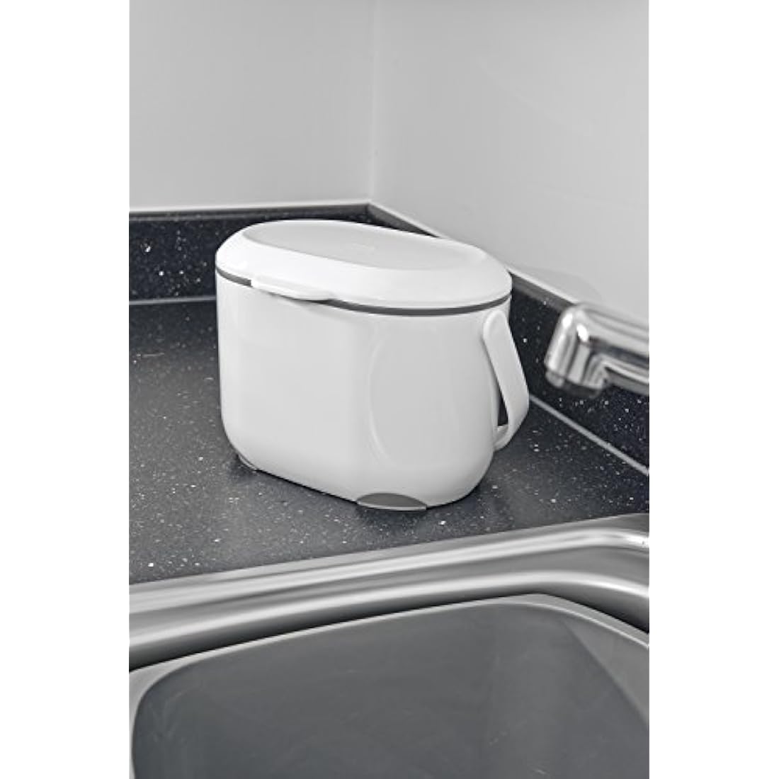 Addis 2.5L Compost Caddy - White & Metallic