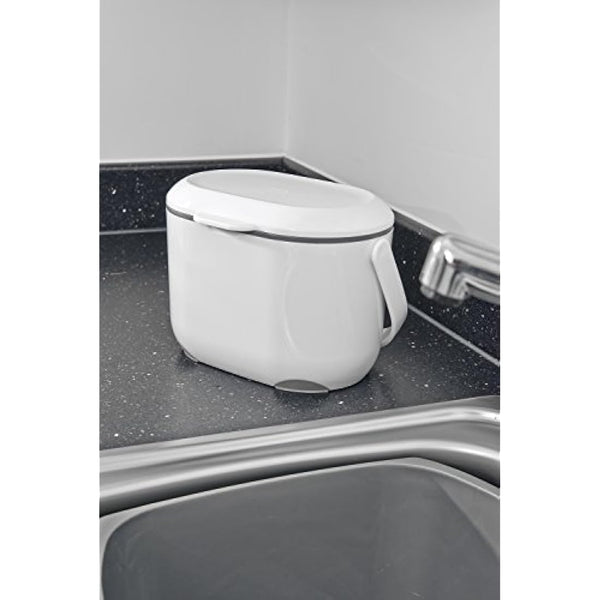 Addis 2.5L Compost Caddy - White & Metallic