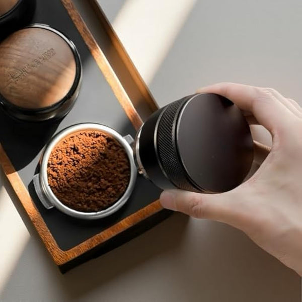 54mm Tamper and Coffee Distributor Set, Espresso Coffe Tamper 54mm with Spring Loaded and Base, Coffee Leveler for Coffee Machine Accessories Barista with Coffee Cleaning Brush (53mm)