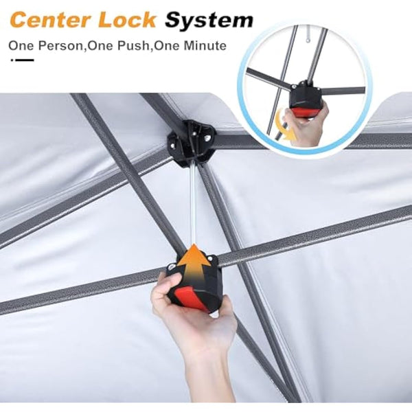 ABCCANOPY 3.6x3.6 Pop up Gazebo Tent Outdoor Canopy Shelter with Netting. (khaki, 3.6Mx3.6M)