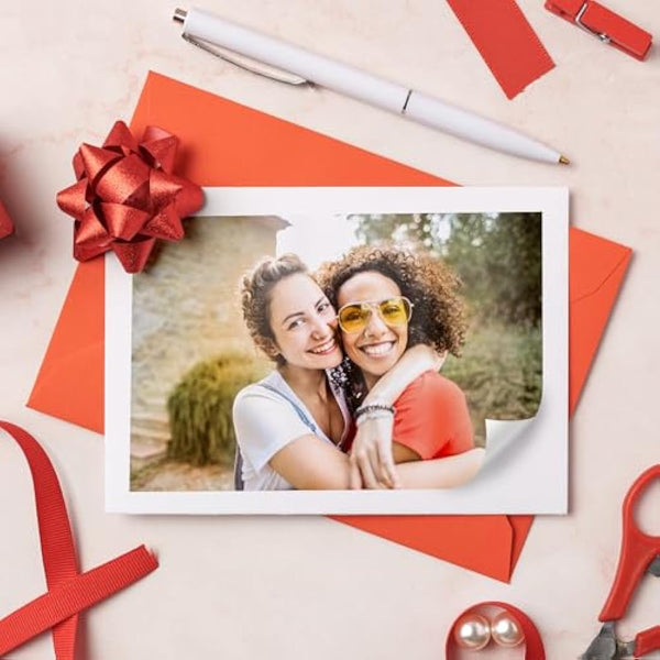 Evergreen Goods 500 Sheets A4 White Glossy Printable Photo Sticker Paper | Splashproof Inkjet & Laser Compatible Self Adhesive Label | Ideal for Product Labelling, DIY Crafts, Scrapbooking & More