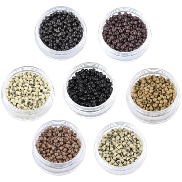 200pcs/lot 3.0mm Silicone Lined Nano Rings Hair Extension Nano Beads Micro Rings Beads Links for Hair Extensions (Brown)