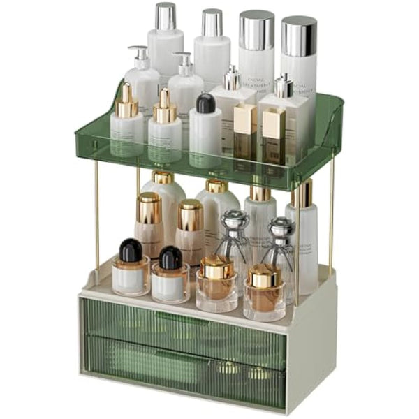 IJIAMY Makeup Organiser Storage Drawers, Cosmetic Organisers, Skincare Cosmetic Organizer, Dressing Table Organiser for Lipsticks,Jewelery, Bedroom, Bathroom