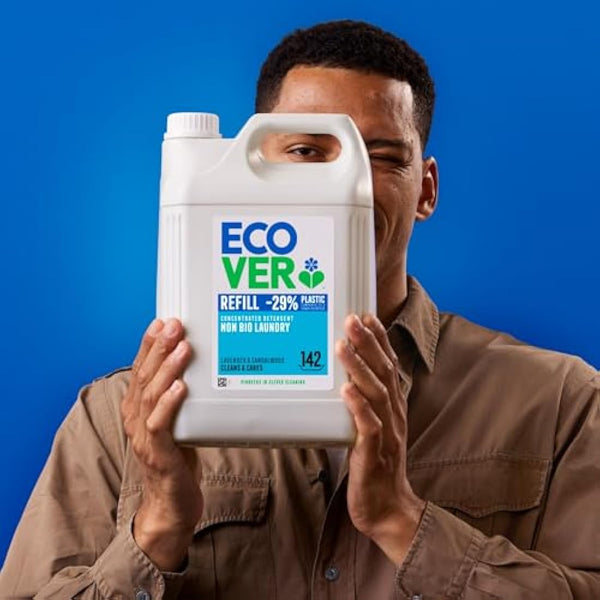 Ecover Concentrated Non-Bio, Laundry Detergent Refill, Laundry Washing Liquid, Lavender and Sandalwood, 142 Washes, 5L