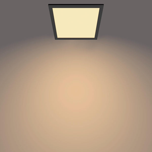 Philips LED Panel Square Ceiling Light SceneSwitch Dimmable 2700K 12W [Warm White - Black]. for Indoor Lighting, Livingroom and Bedroom