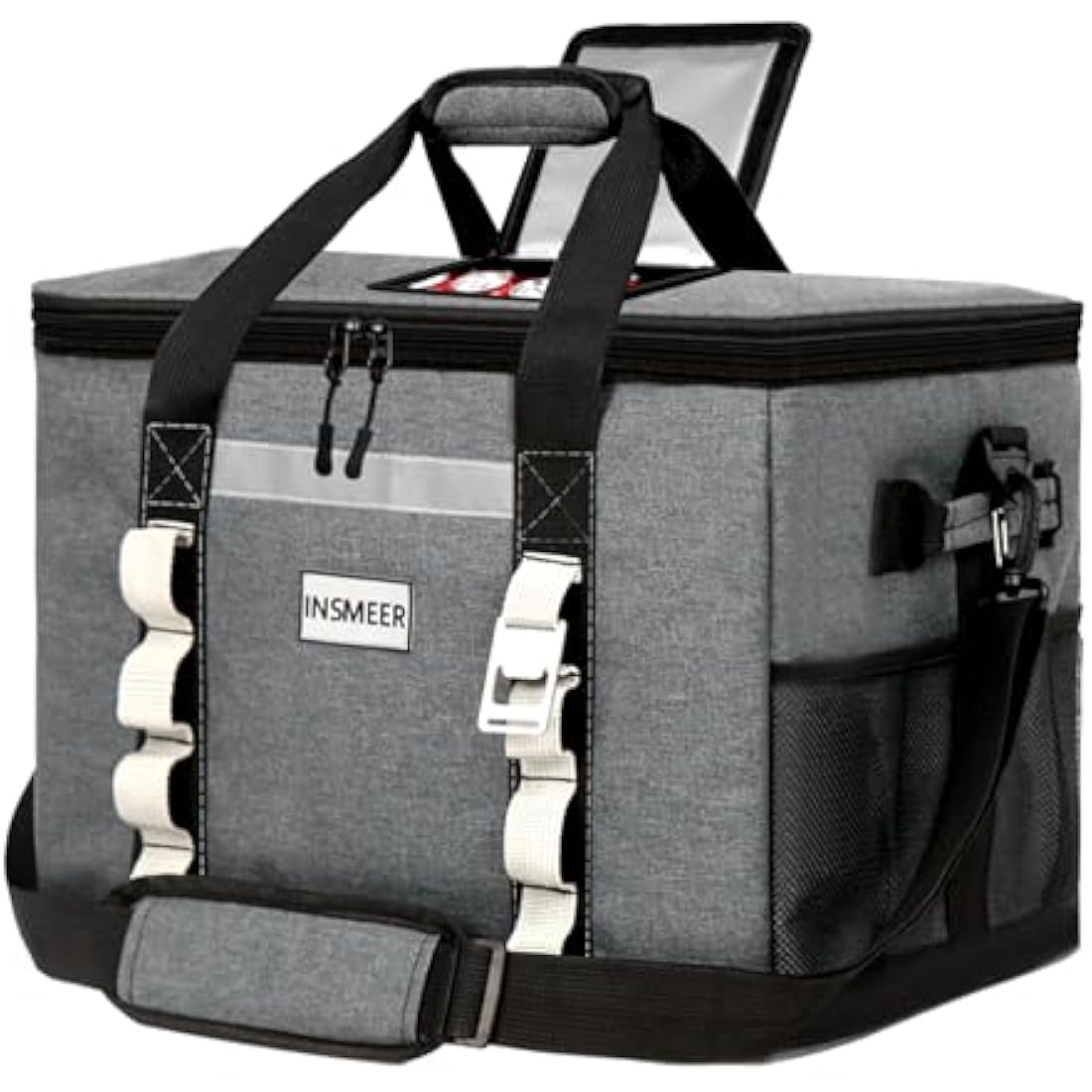 INSMEER 48L Large Cool Bag with Easy Top Access Opening, 65 Cans Foldable Cooler Bag, XXL Waterproof Cool Bag, Insulated Bag for Camping, Picnic, Beach, Hiking, Family Outdoor Activities, Festival