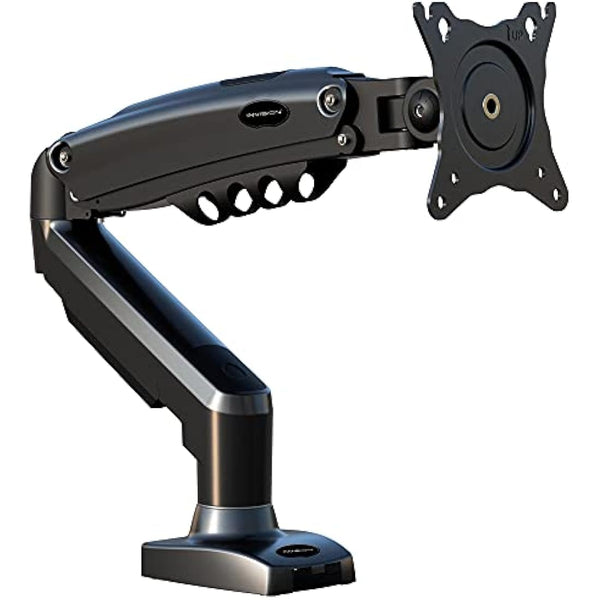Invision Single Monitor Arm Desk Mount for 19-32 Inch Screens - VESA 75/100mm Stand Desk Clamp - Tool Free Height Adjustment with Tilt Swivel Rotate - Increased Load Capacity from 2-9kg (MX200)