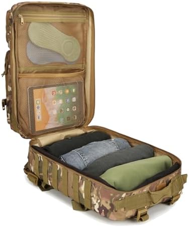 Doshwin 40L Military Backpack Tactical Army Assault Pack Molle Camo Rucksack for Camping Trekking Travel Hiking