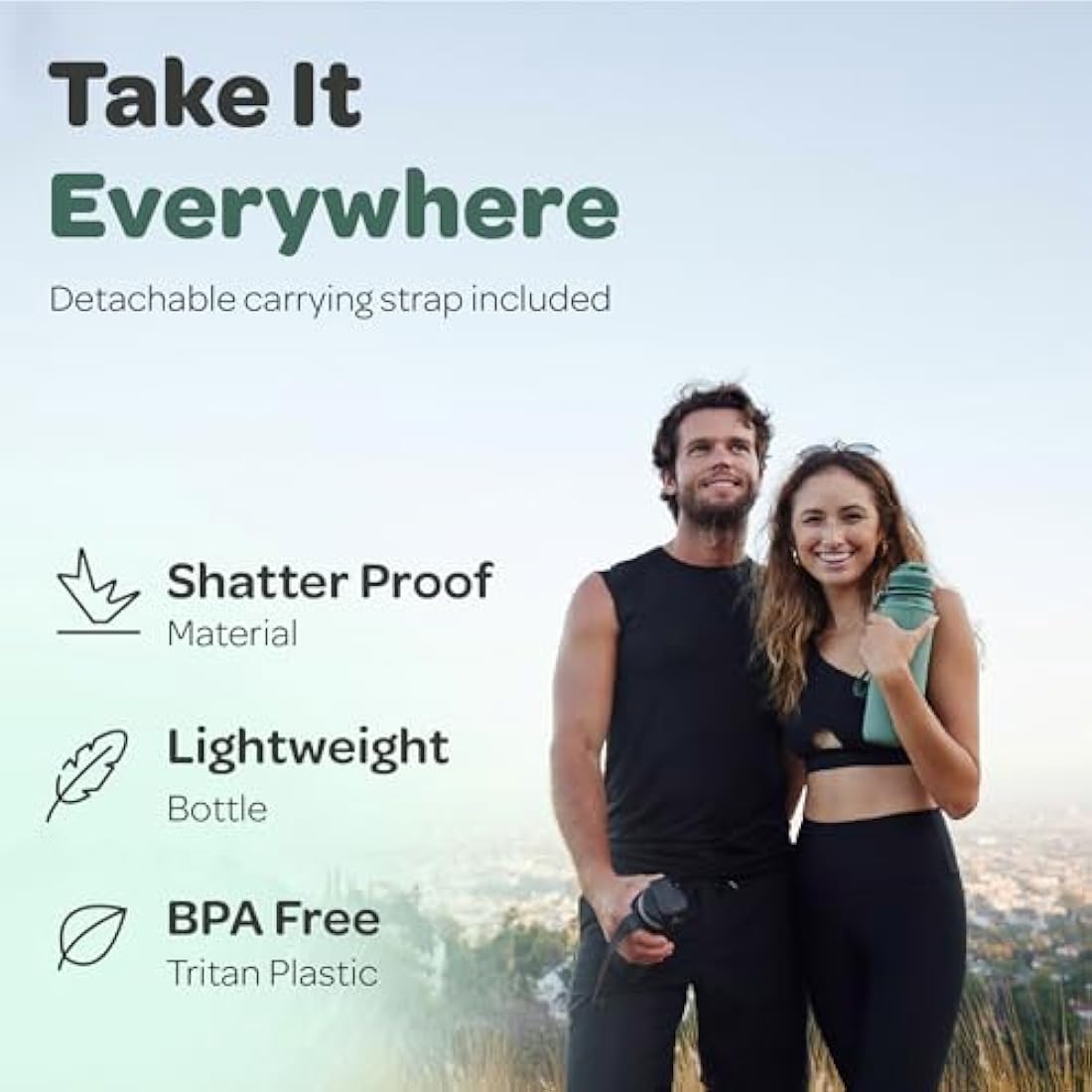 Hydracy Water Bottle with Time Marker -Large 1 Litre BPA Free Water Bottle & No Sweat Sleeve -Leak Proof Gym Bottle with Fruit Infuser Strainer & Times to Drink -Ideal for Fitness Sport & Outdoor