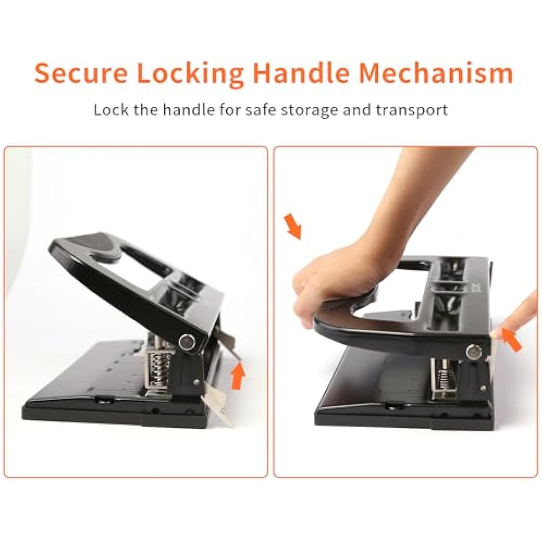 XOOL 3 Hole Punch, Heavy Duty Metal Hole Puncher for 2 or 3 Holes, 9/32" 7mm Hole Diameter, 40-Sheet Capacity, Adjustable Hole Spacing, Non-Slip Base for Office & School