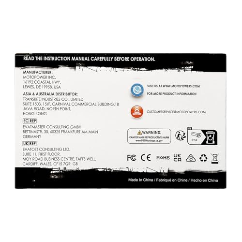 MOTOPOWER 12V Digital Battery Tester Voltmeter and Alternator Charging System Analyzer with LCD Display and LED Indication, Black Rubber Paint