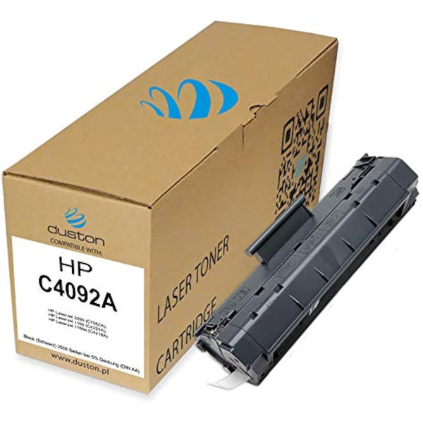 2x C4092A, 92A Regenerated black toner cartridge Duston, compatible with HP Laserjet 1100 3200