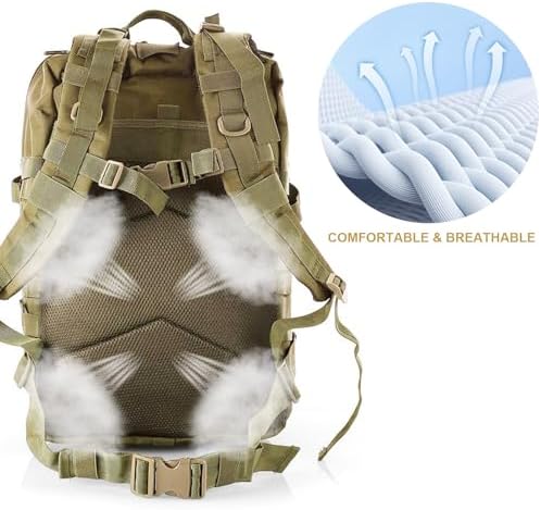 aiGear 45L Military Tactical Backpack | Lightweight Backpack Hiking Daypack | Rucksack with Molle System | for Outdoor Sports Trekking Hiking Travel Camping
