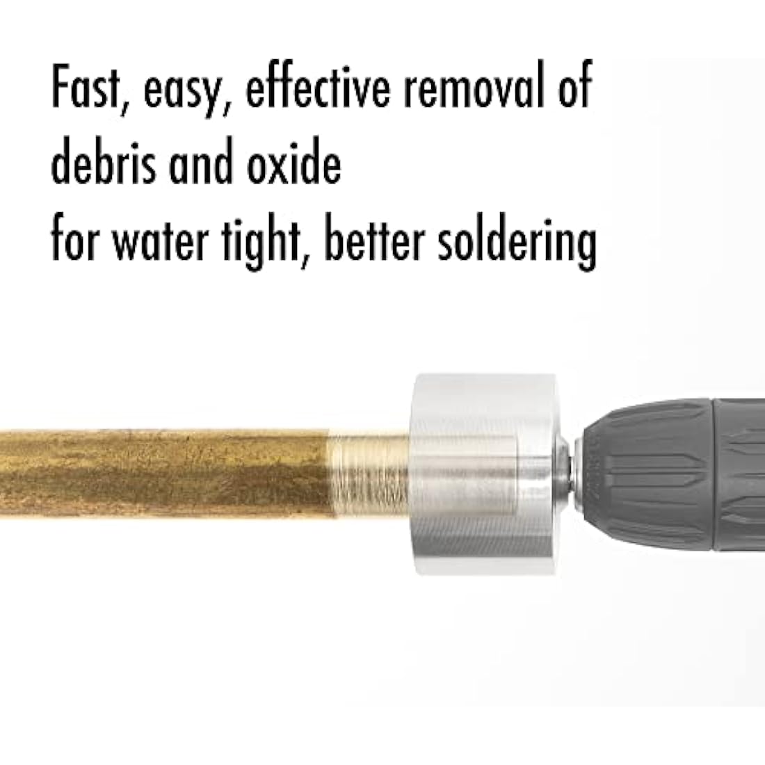 Full-Metal Copper Pipe Cleaner, Tube Cleaning Brush for Drill with Replaceable Brushes, for Professional Plumbers and Industrial Purpose Triple Set