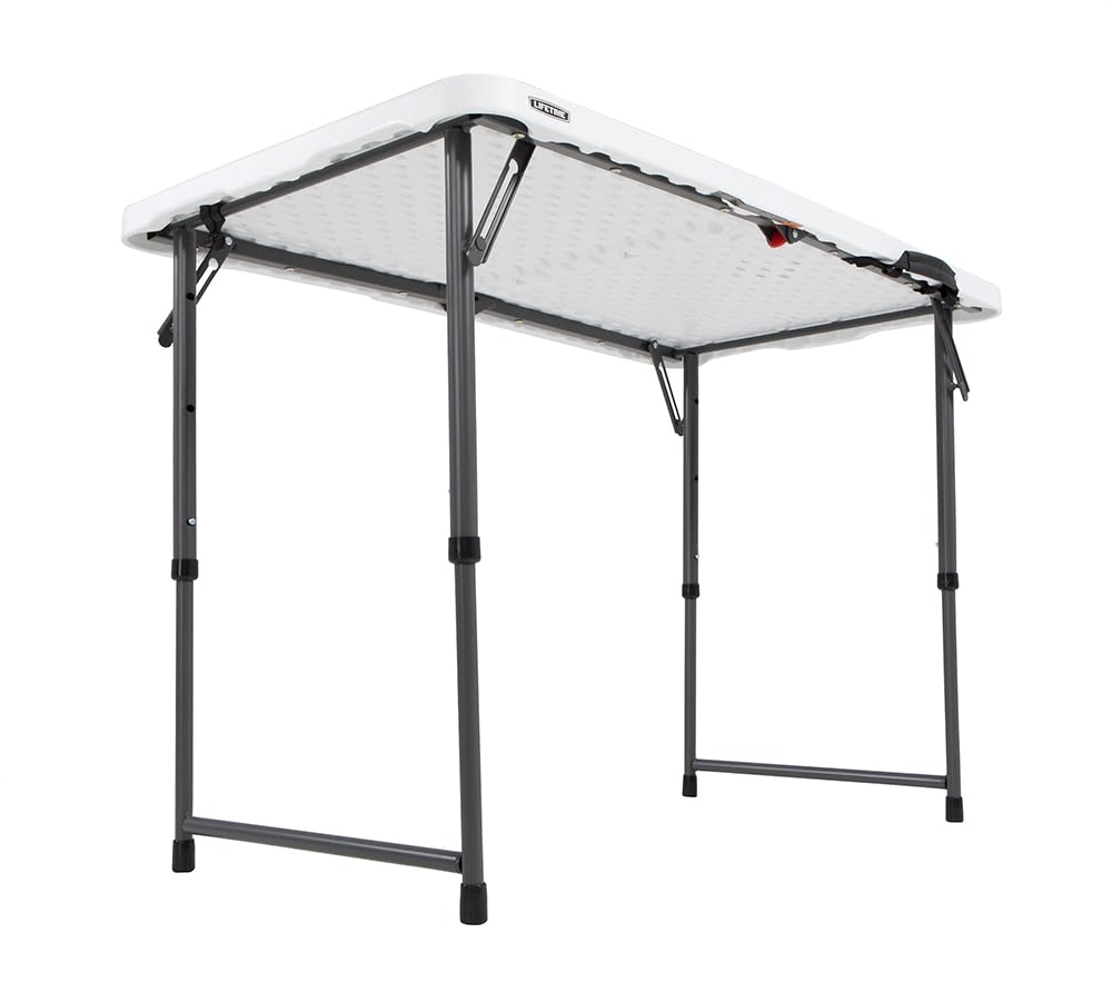 LIFETIME Height Adjustable Craft Camping and Utility Folding Table