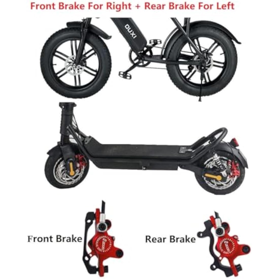 Zoom Hydraulic Disc Brake for E-bike HB-875-E Front & Rear Set No Rotor