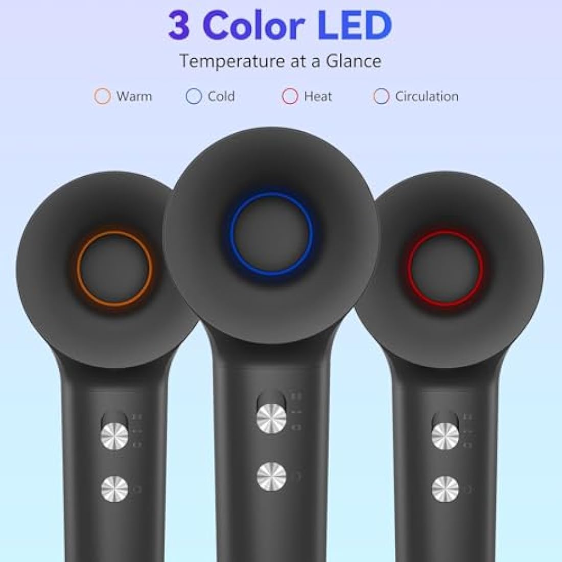 TQQ Hair Dryer with Diffuser, 200 Million Negative Ionic Hairdryer, 110, 000 RPM High Speed Brushless Motor Blow Dryer for 2min Fast Drying, 57dB Low Noise Travel Hairdryers for Women and Men