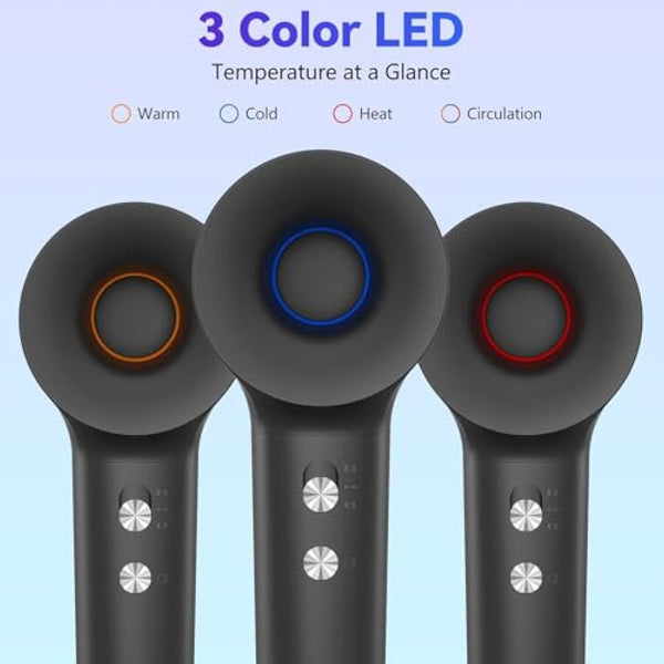 TQQ Hair Dryer with Diffuser, 200 Million Negative Ionic Hairdryer, 110, 000 RPM High Speed Brushless Motor Blow Dryer for 2min Fast Drying, 57dB Low Noise Travel Hairdryers for Women and Men