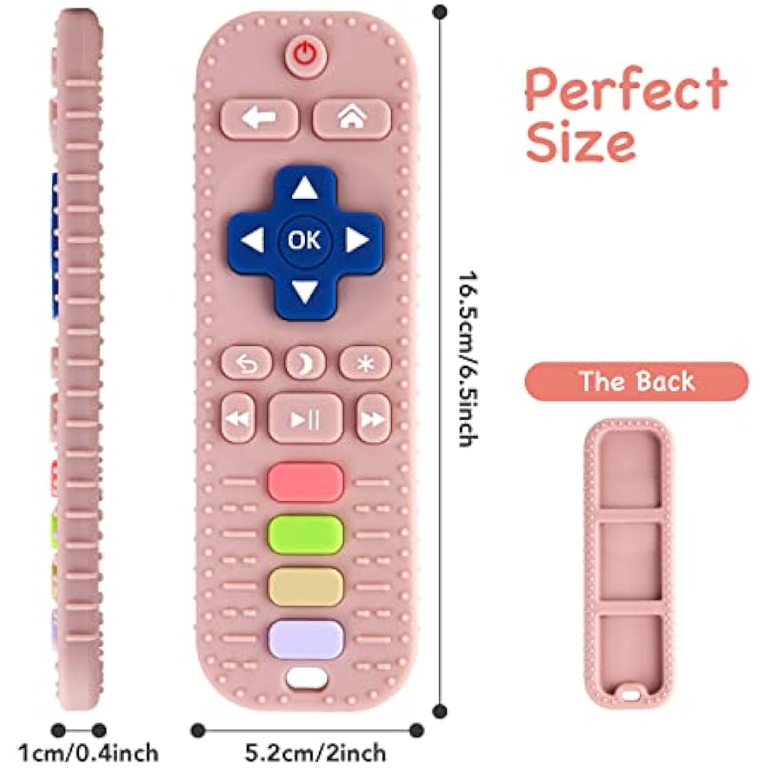 Hooku 2 Pack Silicone Teething Toys for Babies 0-6 Months, Teethers for Babies 6-12 Months, Remote Teether for Baby, Sensory Toys for Babies, Baby Chew Toys, Toddler Infant Newborn Baby Girl Boy