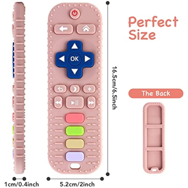 Hooku 2 Pack Silicone Teething Toys for Babies 0-6 Months, Teethers for Babies 6-12 Months, Remote Teether for Baby, Sensory Toys for Babies, Baby Chew Toys, Toddler Infant Newborn Baby Girl Boy