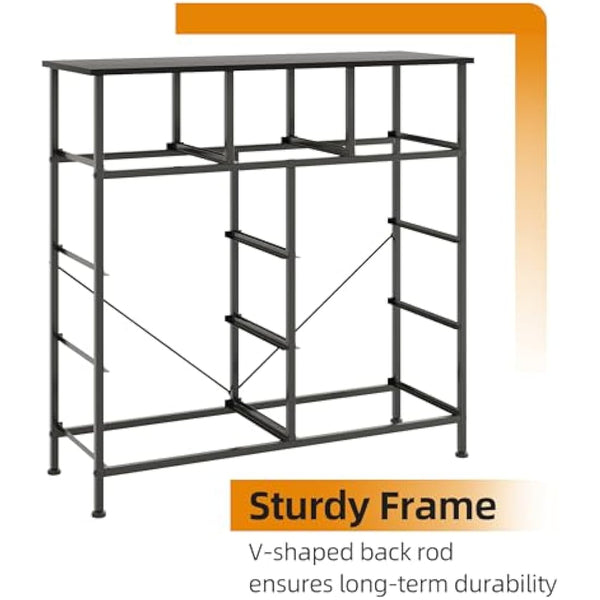 Flrrtenv Chest of Drawers Bedroom with 9 Drawers, Tall Fabric Dressers with Flower Printing, Dresser for Entryway Hallway Living Room, Closet Storage Drawer, Black Wooden Top