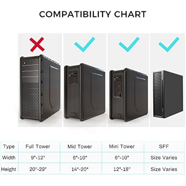 EUREKA ERGONOMIC Under Desk PC Mount, Computer Tower Holder 360° Swivel Height & Width Adjustable, CPU Holder Holds up to 20kg, Fits Most Computer Tower, Black