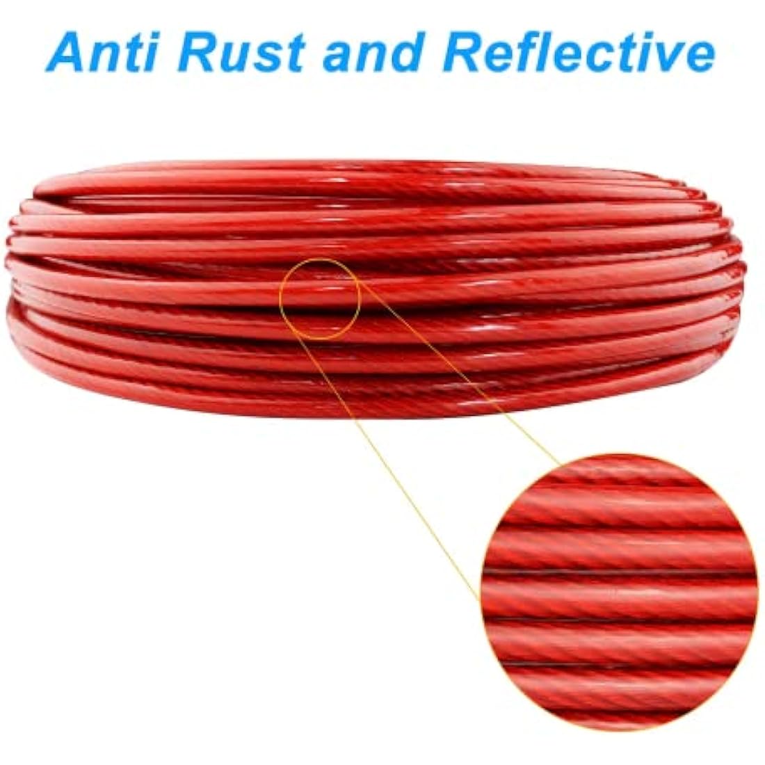 Dog Tie Out Cable with 360° Swivel Lockable Hook and PVC Coating, 10ft 15ft 20ft 25ft 40ft 60ft 120ft Reflective Dog Lead Line, Galvanized Steel Wire Rope for Small Medium Pet Up to 60, 120, 250 lbs