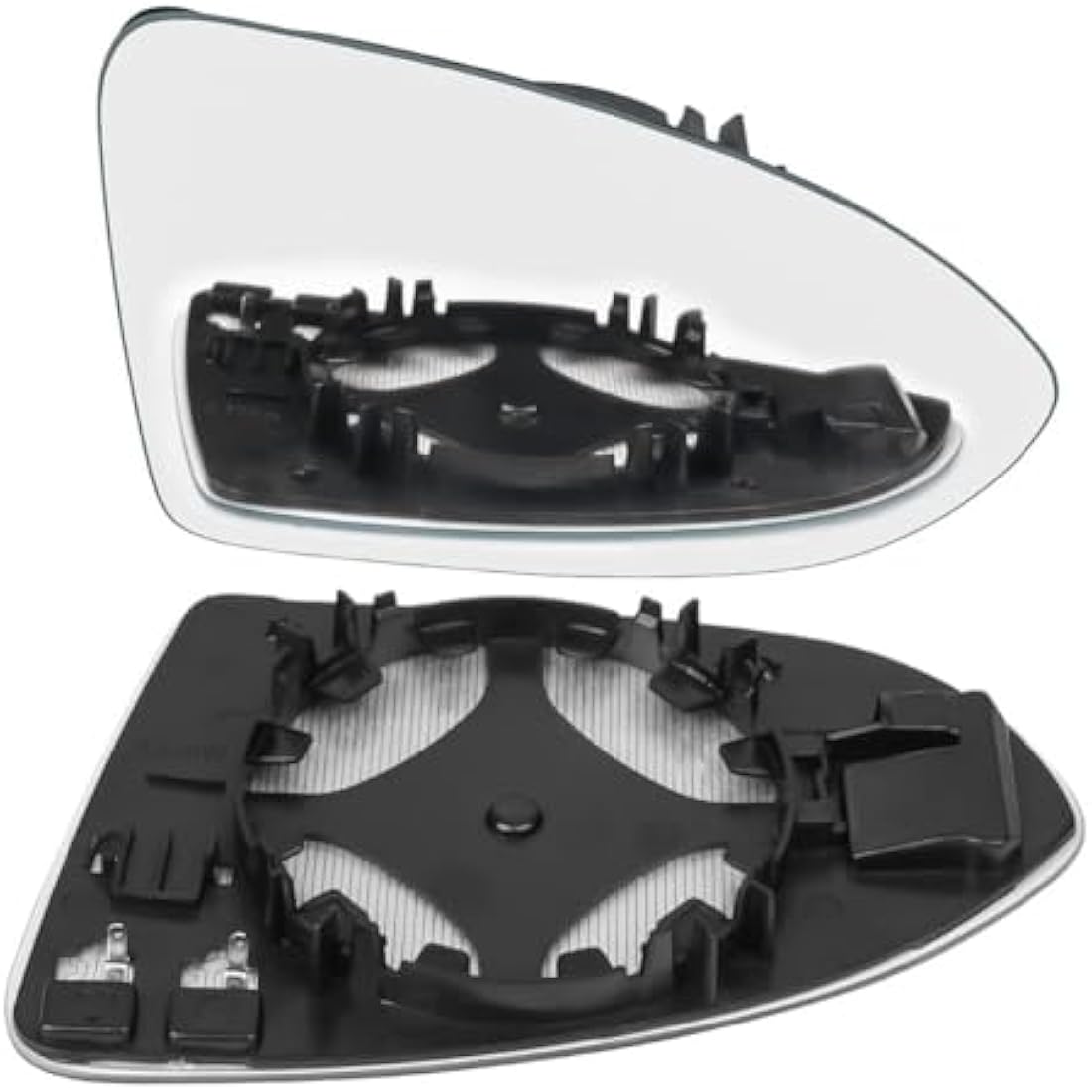 URAQT Fit for VW Golf MK7 2013-2020 Wing Mirror Glass, Right Heated Wing Mirror Glass Replacement, Convex Clear Driver Side Heated Aspherical with Support Plate Door Mirror OEM:V-W (5G0857522)