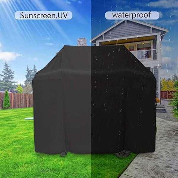 Chusstang Grill Barbecue Cover, Gas BBQ Cover waterproof Barbecue Cover Outdoor Gas BBQ Grill Cover Windproof, Dust Protection, Rip-proof & UV Protection with Storage Bag(147x60x112CM)