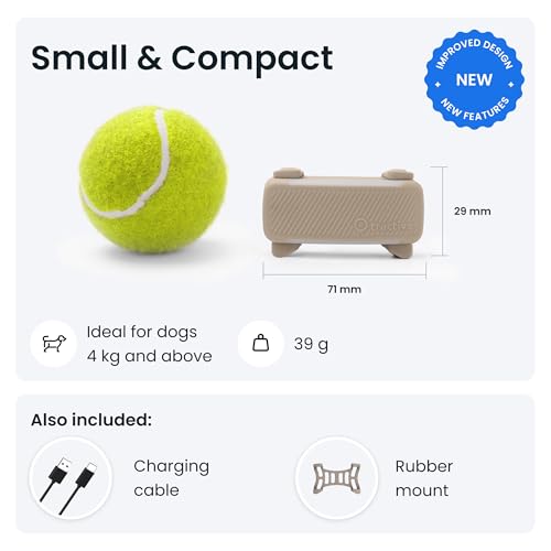 Tractive Smart Dog Tracker | 2025 Edition | Real-time GPS Tracking | Escape & Health Alerts | Vitals Monitoring | Market Leader (Black)