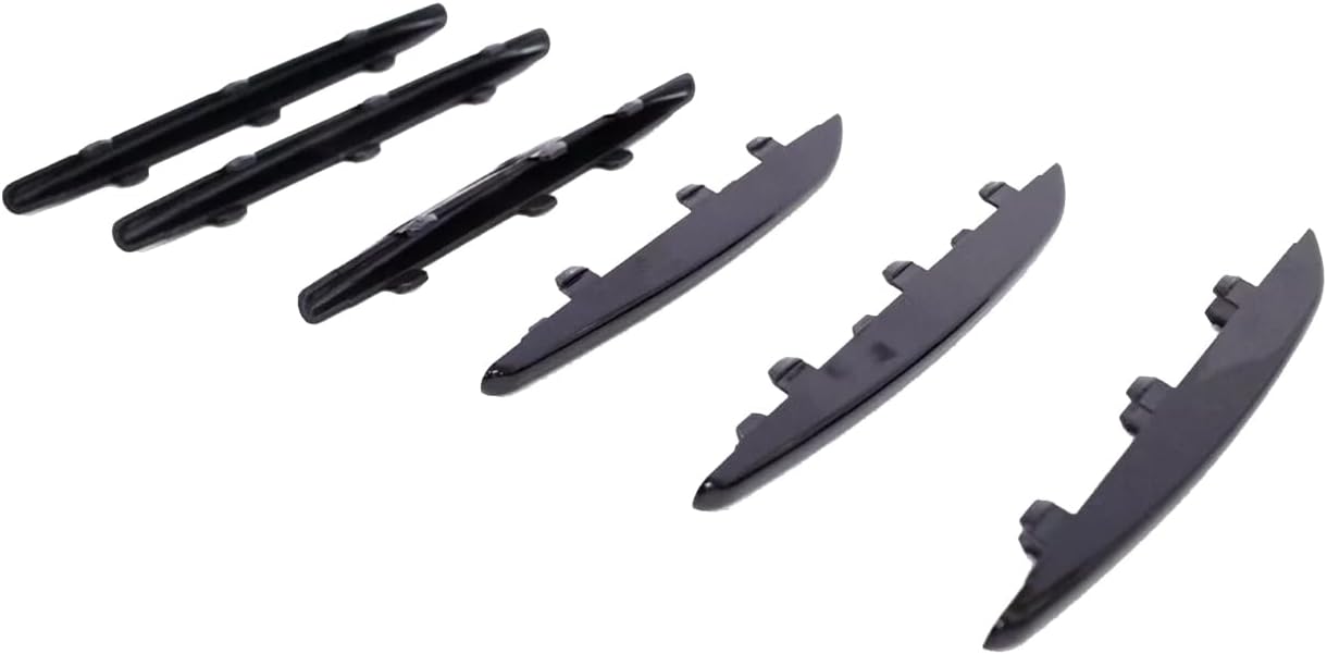 GAZOZ PERFORMANCE Black 6Pcs Hood Molding Grill Grille Vent Cover For 2004-2011 Benz R171 SLK | Completely Overlays Original Hood Vent