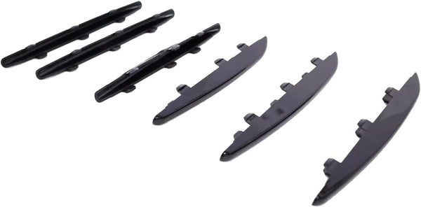 GAZOZ PERFORMANCE Black 6Pcs Hood Molding Grill Grille Vent Cover For 2004-2011 Benz R171 SLK | Completely Overlays Original Hood Vent