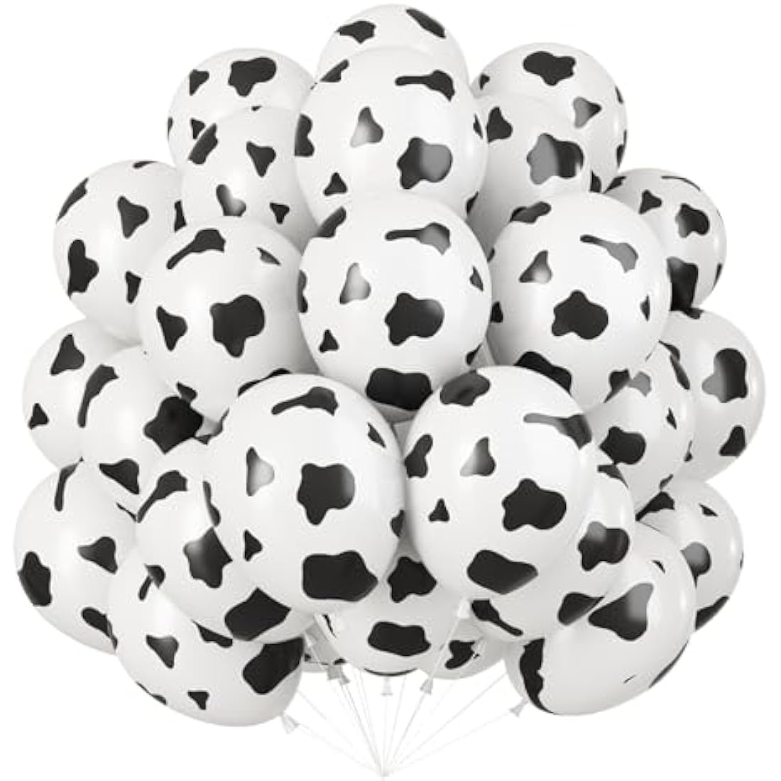 Isndare Cow Print Balloons, 30 Pieces Cute Cow Latex Balloons for , Black White Western Cowboy Cowgirl Balloons for Farm Theme First Rodeo Birthday Baby Shower decor Supplies