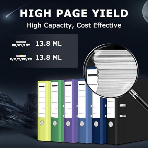 DOUBLE D CLI-65 Ink Cartridges Compatible for Canon 65 CLI-65 CLI65 CLI 65 Ink, High Yield Work with Canon PIXMA PRO-200 Printer 8 Pack (Pigmet BK,C,M,Y,PC,PM,GY,LGY)