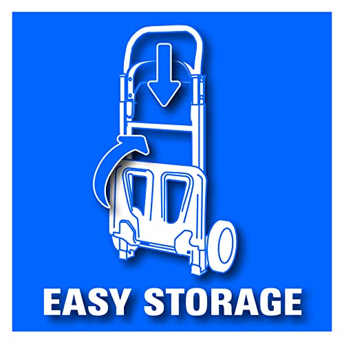 Einhell BT-HT 90 Folding Sack Truck - 90 kg Capacity Aluminium Framed Folding Trolley On Wheels - Folding Hand Truck With Extendable Handle, Multicolor