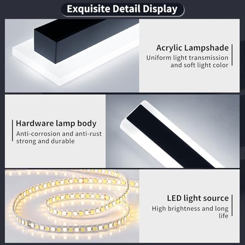 Mikeru Cool White Outdoor Strip Light 120cm, 6000K Outside Long Light Garden Wall Lights Mains Powered with Ip65 Waterproof Drive Garden Wall Lights Modern 4500lumens for Gardens, Porches