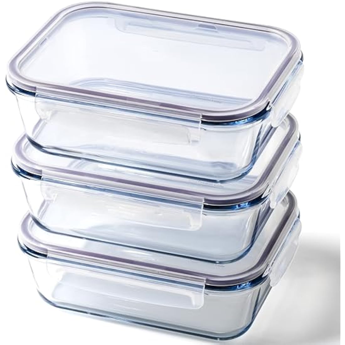 Franklin Lade Glass Food Storage Containers | 3 Piece Extra Large Set 1520ml | BPA-Free Airtight LeakProof Lid | Food Containers | Glass Containers with Lids | Oven, Freezer & Dishwasher Safe