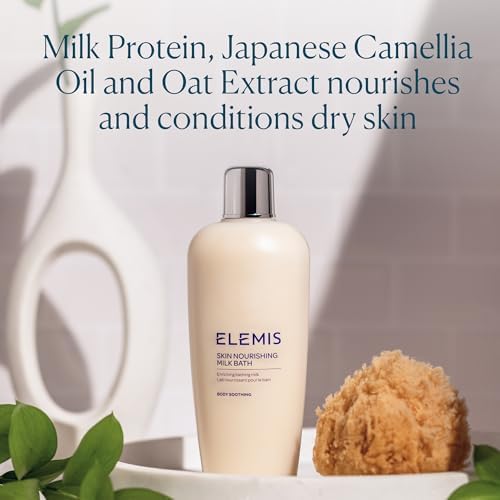 ELEMIS Skin Nourishing Bath Milk & Aching Muscle Super Soak – Hydrating, Soothing & Muscle-Relieving Body Care 400ml