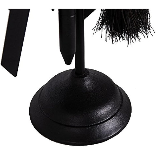 Fire Vida 5 Piece Malham Fireplace Companion Set - Black Steel Fireside Tool Kit with Stand - Includes Poker, Tongs, Brush & Shovel - Ideal for Fireplaces, Wood Burners & Fire Pits