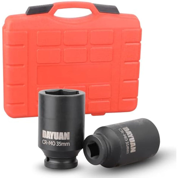 9 AXLE NUT HUB Impact 1/2" Drive Socket 29 30 31 32 33 34 35 36 38MM Socket Set